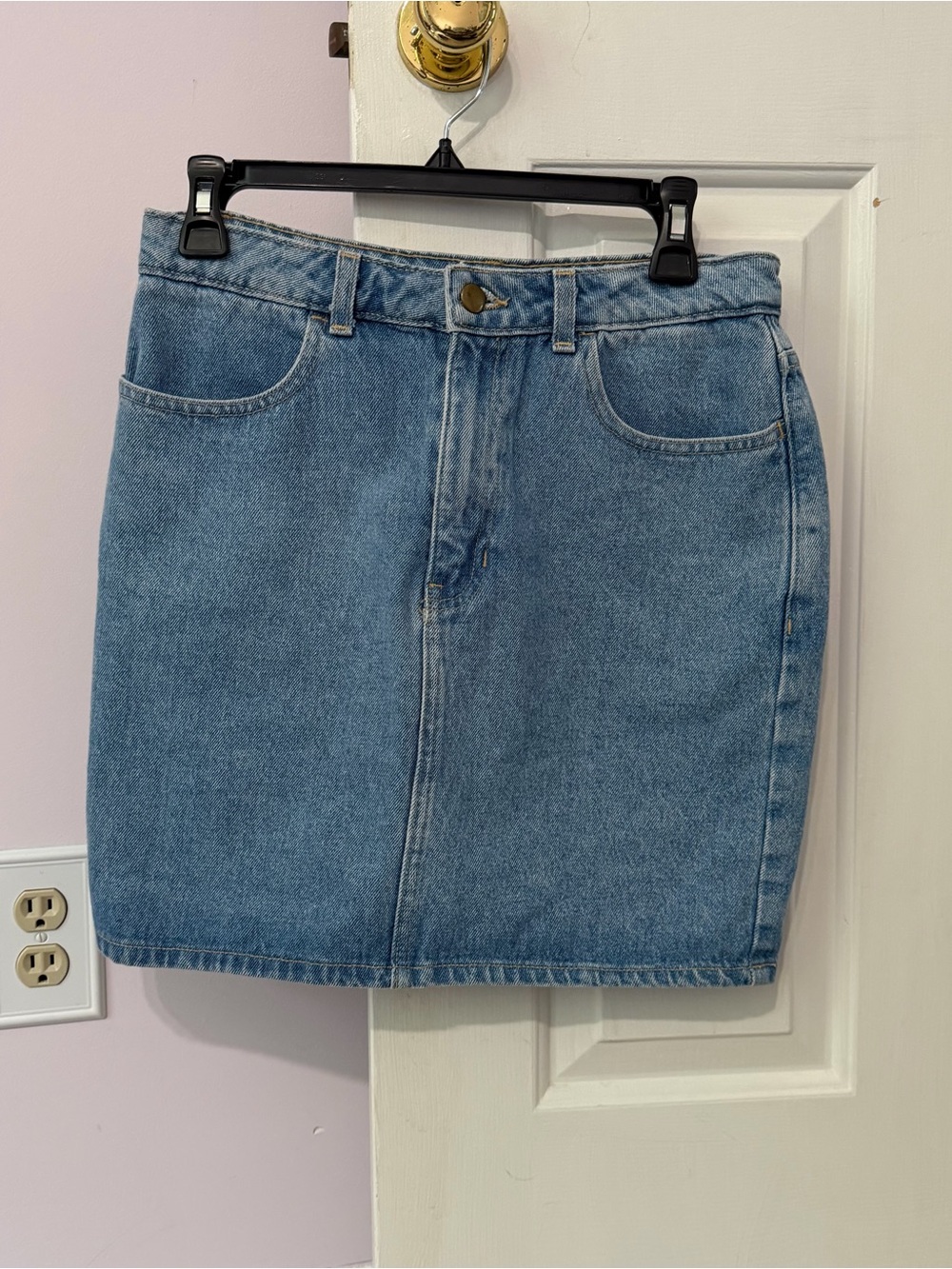 American Apparel Light Blue Denim Mini Skirt